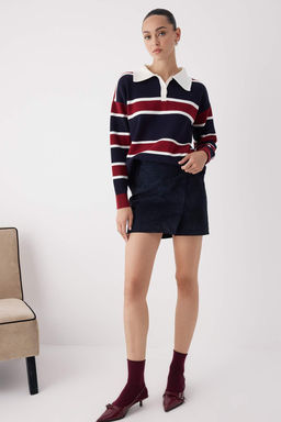 Wardrobe Essentials Lacivert Premium/Ozel Iplik Polo Yaka Triko Kazak | TWOAW26KZ00060 - Trendyolmilla фото 2