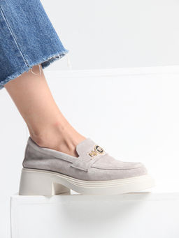 Лоферы туфли 173.1453be.Каменный замша