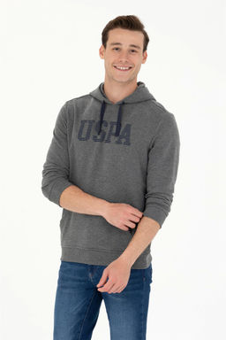 U. S. Polo Assn Мужская базовая толстовка с капюшоном антрацитового меланжевого цвета - U.s. polo assn фото 3