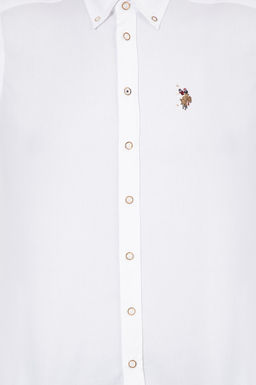 Мужская белая базовая рубашка с длинным рукавом Неожиданная скидка в корзине - U.s. polo assn фото 6