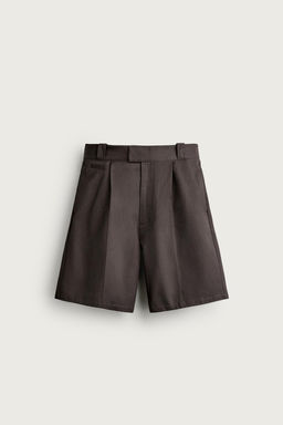 BERMUDA RELAXED FIT PLIEGUES / Marr?n - Zara фото 7