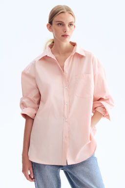 Camisa oversize en popelina de algod?n - H&m фото 3
