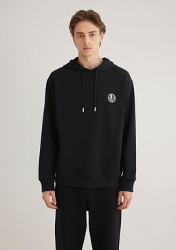 Mavi Logo Bask?l? Kapusonlu Siyah Sweatshirt  фото 3
