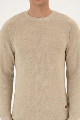 Erkek Comfort Fit Bisiklet Yaka Kum Melanj Basic Kazak - U.s. polo assn фото 6