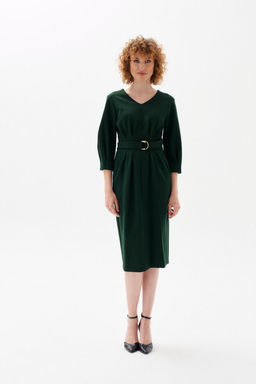 Платье со спущенной линией плеча Selena (Цвет: Темно-зелёный) - Morozov Amavie фото 2