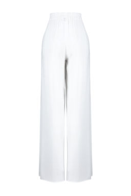 Ekru Dokuma Y?rtmacl? Maxi Plaj Yuksek Bel Pantolon TBESS24PL00013