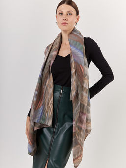 Большой, мягкий, тонкий и очень нежный двусторонний палантин с рисунком - Tantino фото 2