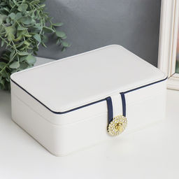 Шкатулка кожзам для украшений С пряжкой голубая 24х18,5х9 см - Simaland фото 6