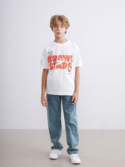 Bisiklet Yaka Brawl Stars Bask?l? Erkek ?ocuk Ti??rt