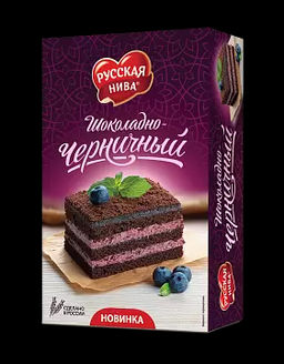 Торт бисквитный "Шоколадно-черничный" 0,34