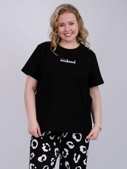 Пижама Выходные чёрная, трикотаж