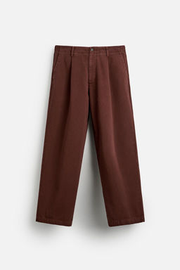 TWILL TEXTURED CHINO TROUSERS - Zara фото 6