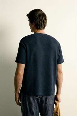 CAMISETA REGULAR FIT SEERSUCKER / Marino - Zara фото 3