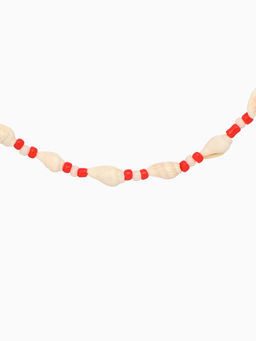 Браслет на ногу «Анклет», длина 18 см, белый, красный