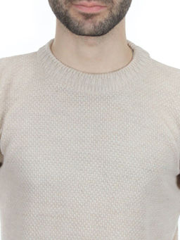 L632 LIGHT BEIGE Джемпер мужской (100% шерсть) - Фабричный китай фото 6