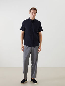 Regular Fit K?sa Kollu Arm?rl? Erkek Dokulu G?mlek