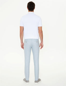 A__k Mavi Slim Fit Beli Lastikli Kanvas Pantolon - Pierre cardin фото 3