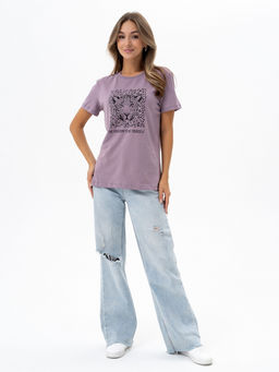 Футболка хлопок 100%,серо-лавандовая - Binita фото 5