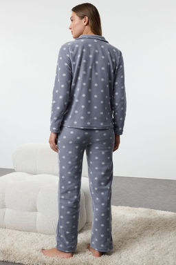 Trendyolmilla Gri K?s Temal? Cepli Polar K?sl?k Orme Pijama Tak?m? THMAW25PT00071  фото 10