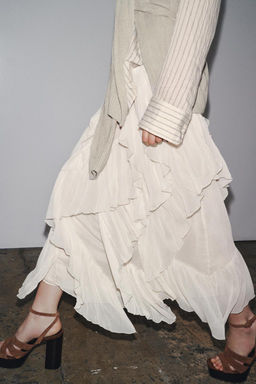 ZW COLLECTION COTTON GAUZE SKIRT - Zara фото 3