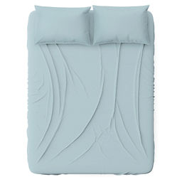 Простыня Евростандарт на резинке "Голубая мята" 160х200см, свесы 27см, сатин 135г/м2, хлопок 100%, упаковка "классическая" ПВХ 28х41см, "Домашняя мода" (Россия)