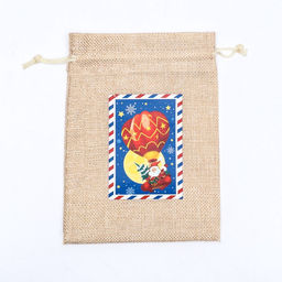 Цена за 5 шт. Мешок подарочный новогодний с термонаклейкой Дед Мороз, 13?18 см