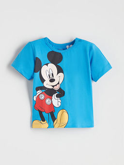 Mickey Mouse Bask?l? Erkek Bebek Ti??rt ve ?ort 2li