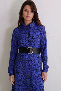 10944 Платье-рубашка удлинённое сапфир - Martichelli фото 2