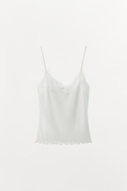LACE POINTELLE STRAPPY TOP - Zara фото 3