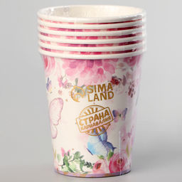 Стаканы бумажные Бабочки, 6 шт. - Страна карнавалия фото 3