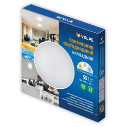 ULI-Q109 55W/3000K+4000K+6500K/R45 WHITE Светильник светодиодный накладной. Теплый свет(3000K)+Белый свет(4000K)+Дневной свет(6500K). Диаметр 450мм. IP40. Корпус белый. ТМ Volpe