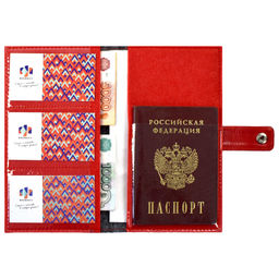 Органайзер-обложка д/путешествий арт.45283/30 ФЕТР ГРАФИТ.+ФЕТР КРАСНЫЙ+САРИФ КРАСНЫЙ - Феникс+ фото 5