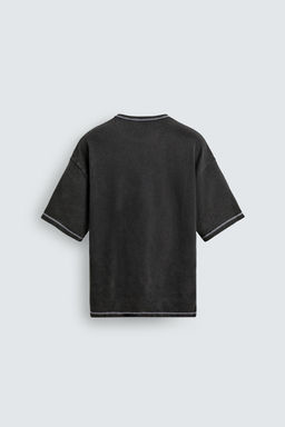 CAMISETA PUNTO LAVADO CONTRASTE / Negro - Zara фото 8