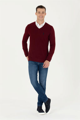 U. S. Polo Assn Мужской бордово-красный базовый свитер - U.s. polo assn фото 11