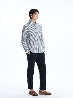 Regular Fit Uzun Kollu ?izgili Poplin Erkek G?mlek