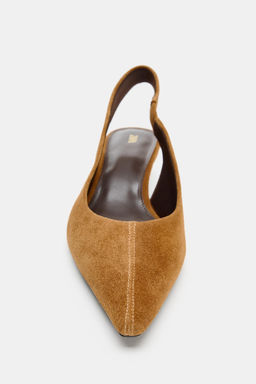 SPLIT SUEDE SLINGBACK SHOES - Zara фото 3