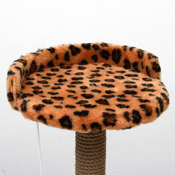 Когтеточка малая Арена с игрушкой, 40 х 40х 55 см, джут, леопард - Пижон фото 4