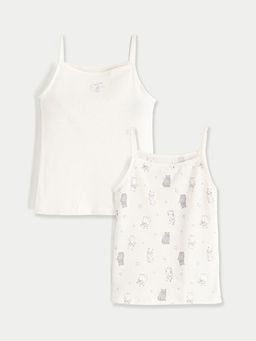 Kare Yaka Bask?l? ?p Ask?l? K?z ?ocuk Atlet 2li