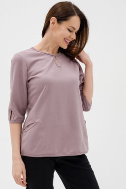 Кофта женская из коттон фита Анфиса кофе макси - Амадэль фото 4