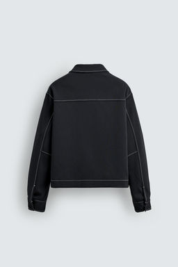 SOBRECAMISA PESPUNTES CONTRASTE / Marino oscuro - Zara фото 8