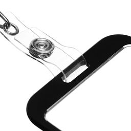 Бейдж-карман вертикальный внешний 96×56 мм, внутренний 85×54 мм, металл, черный, рулетка 40 см