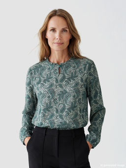 Bisiklet Yaka Desenli Bluz