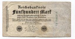 Банкнота 500 марок 1923 года Германия