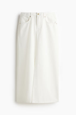 Falda denim de corte midi