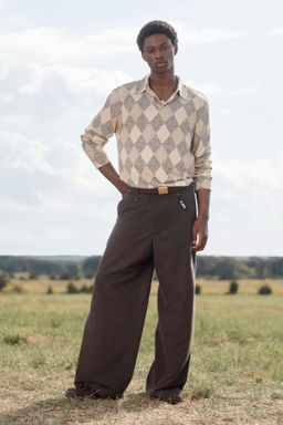 LIMITED EDITION WIDE-LEG WOOL TROUSERS WITH CHAIN