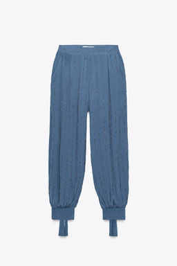 BEADED TROUSERS WITH TIED HEMS - Zara фото 5
