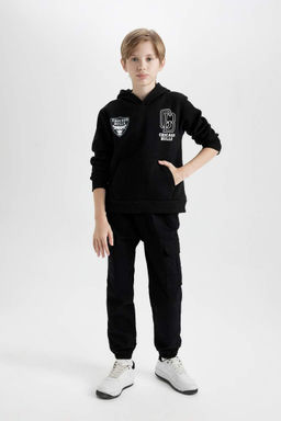 Толстовка оверсайз с капюшоном NBA Chicago Bulls для мальчиков - Defacto фото 2