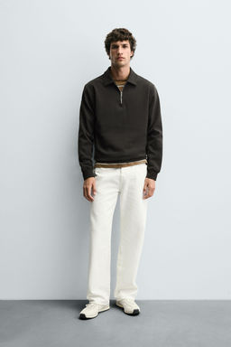 SUDADERA POLO INTERLOCK CREMALLERA / Marr?n / Topo