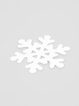 Цена за 2 шт. Снежинка "Мерцание", 6.5 см, цвет белый (набор 6 шт)