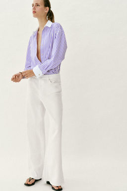 CAMISA POPEL?N RAYAS / Lila / Blanco - Zara фото 6